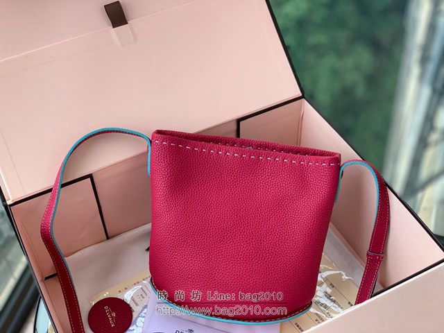 DELVAUX女包 Delvaux Pin春夏系列 德爾沃女手提包 D00315覆盆子紅色 Delvaux女單肩包  fcs1322